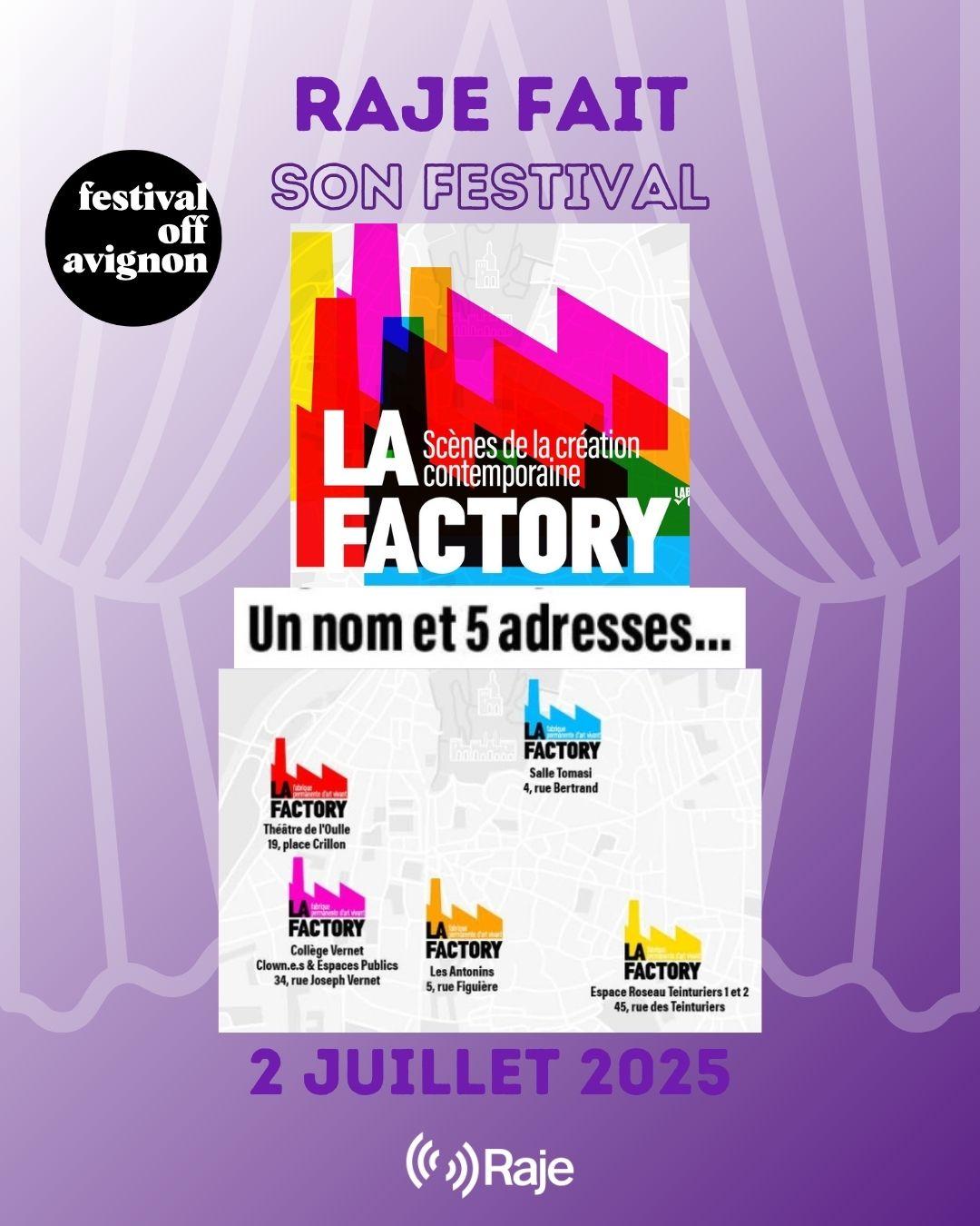 RAJE FAIT SON FESTIVAL JOUR #2 PROGRAMMATION DES 5 LIEUX DE LA FACTORY